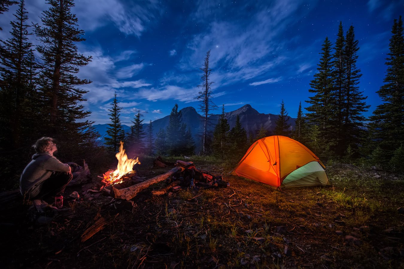 Night Time camping Water